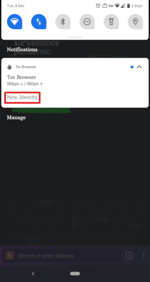 New Identity katika Tor Browser ya Android