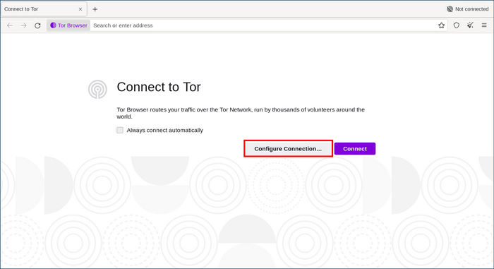 Cliquez sur 'Paramètres du réseau Tor' pour régler les paramètres du réseau