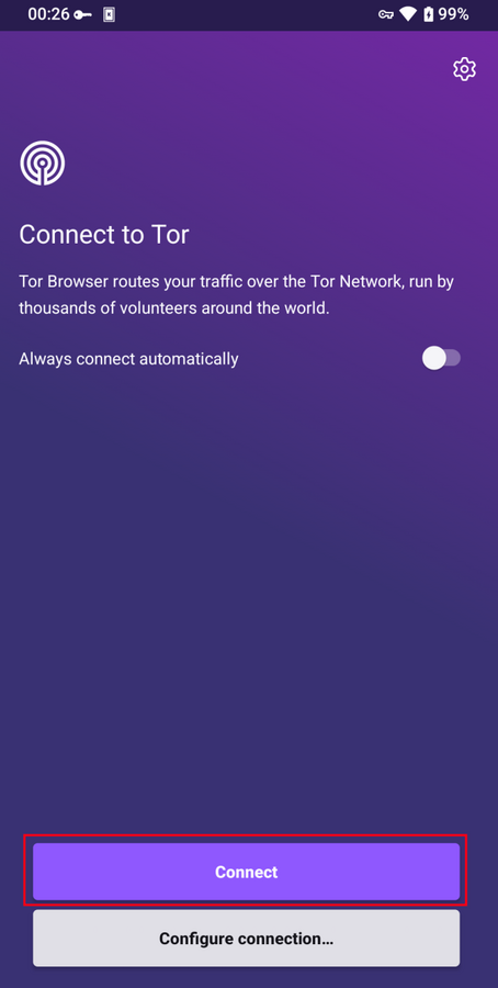 Sambungkan ke Tor Browser untuk Android