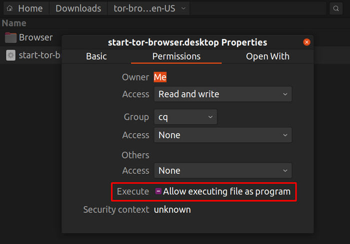 Make the .desktop file executable in Linux